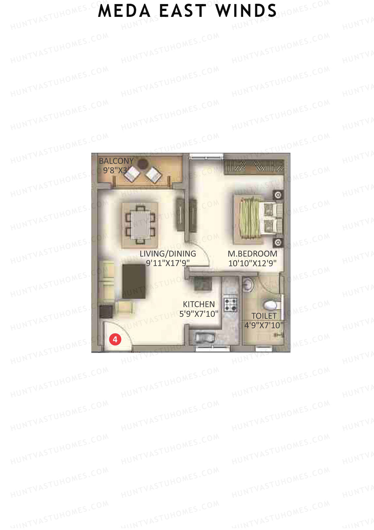 Meda East Winds Wing 7 Unit 4 Floor Plan
