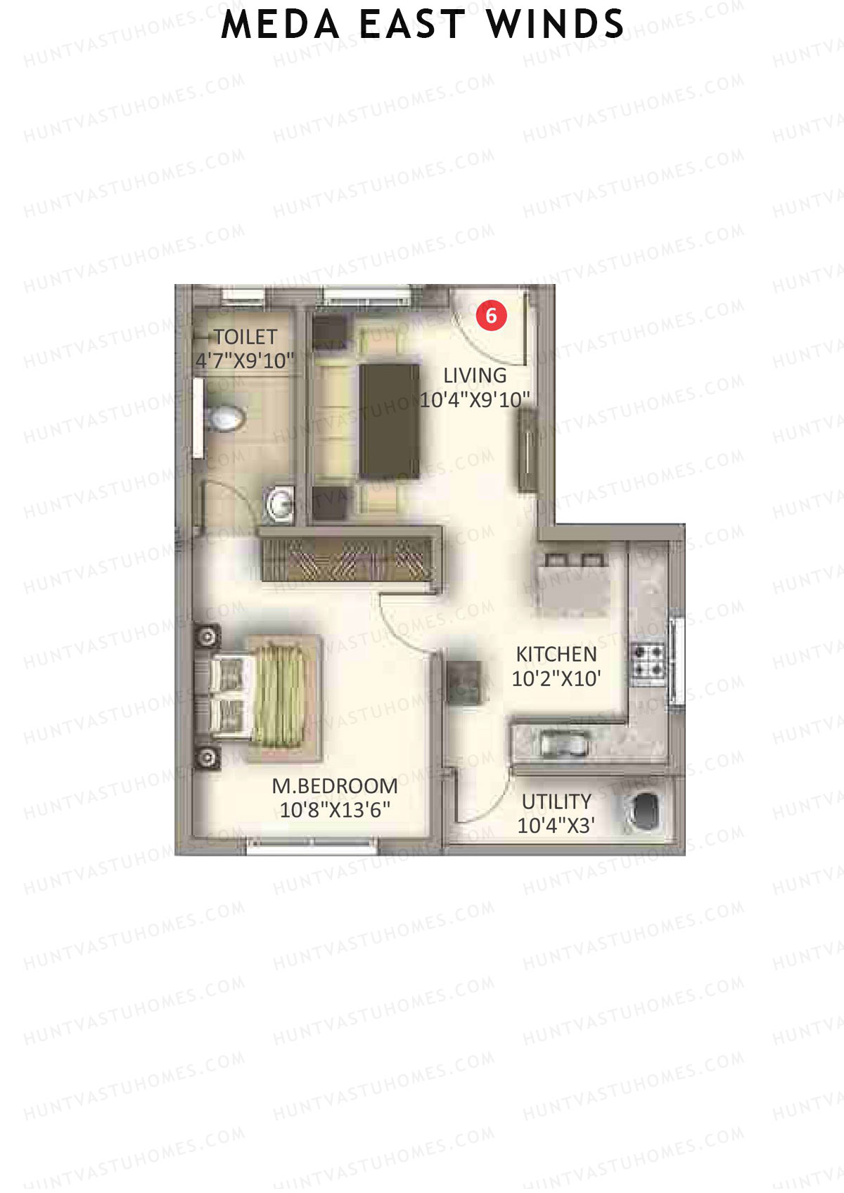 Meda East Winds Wing 7 Unit 6 Floor Plan