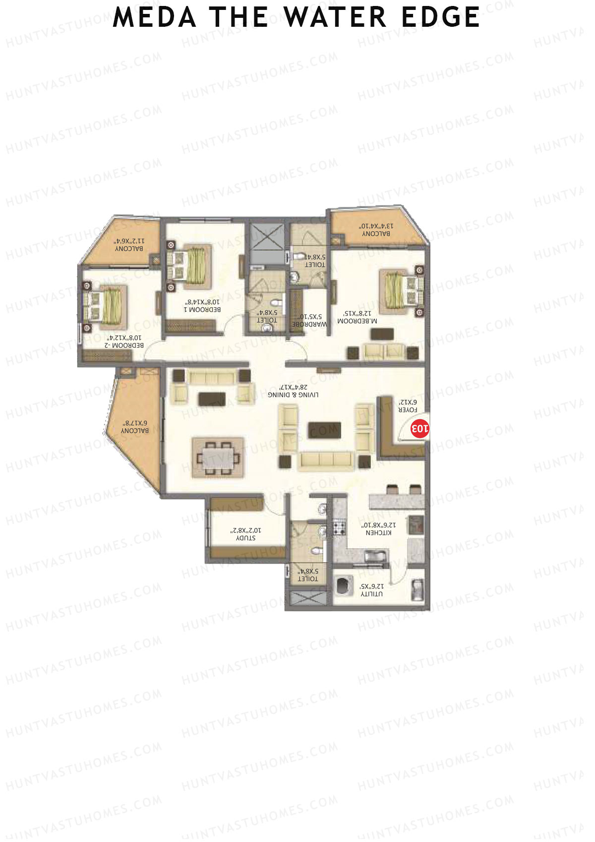 Meda The Water Edge Block A Unit 3 Floor Plan