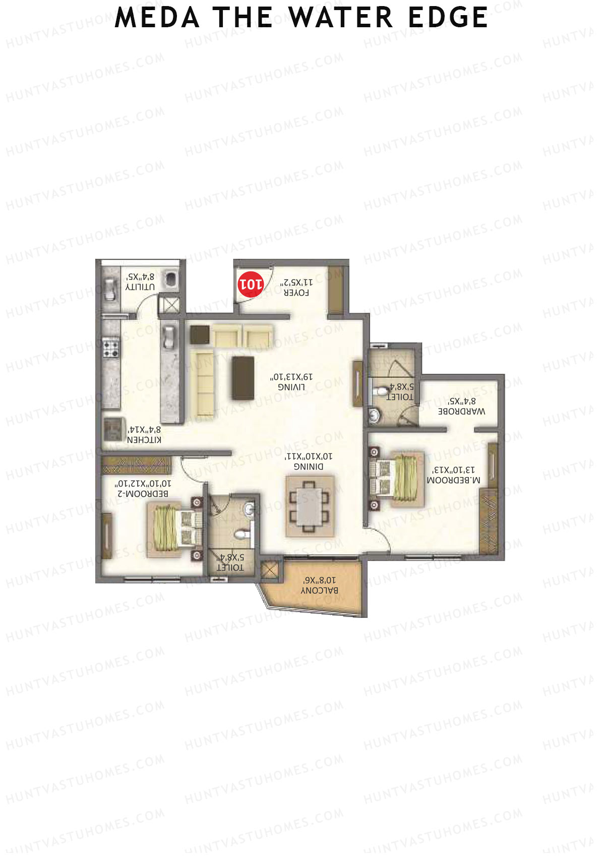 Meda The Water Edge Block B Unit 1 Floor Plan