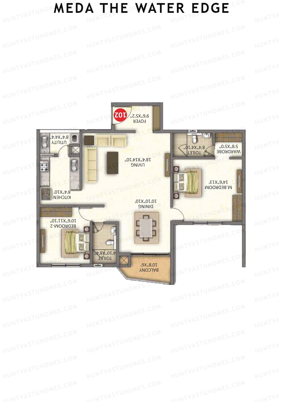 Meda The Water Edge Block B Unit 2 Floor Plan