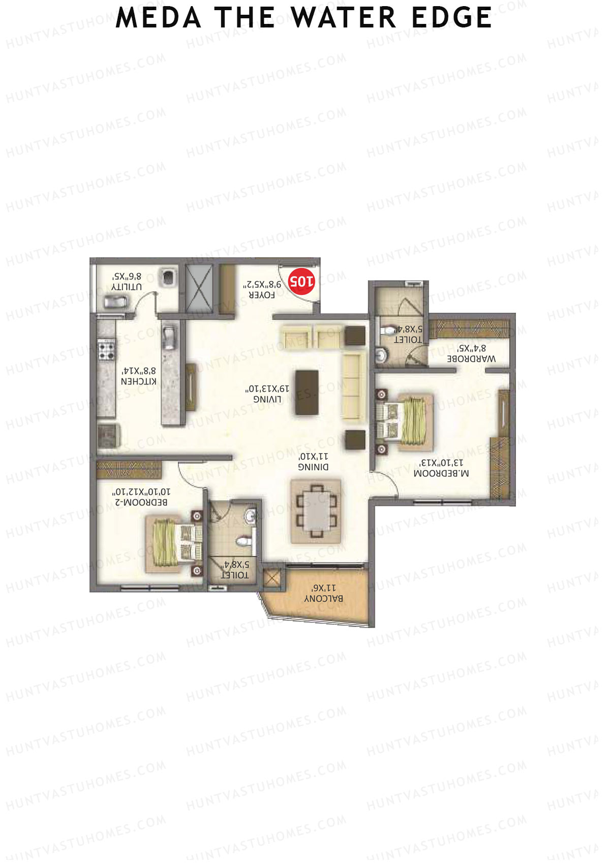 Meda The Water Edge Block B Unit 5 Floor Plan