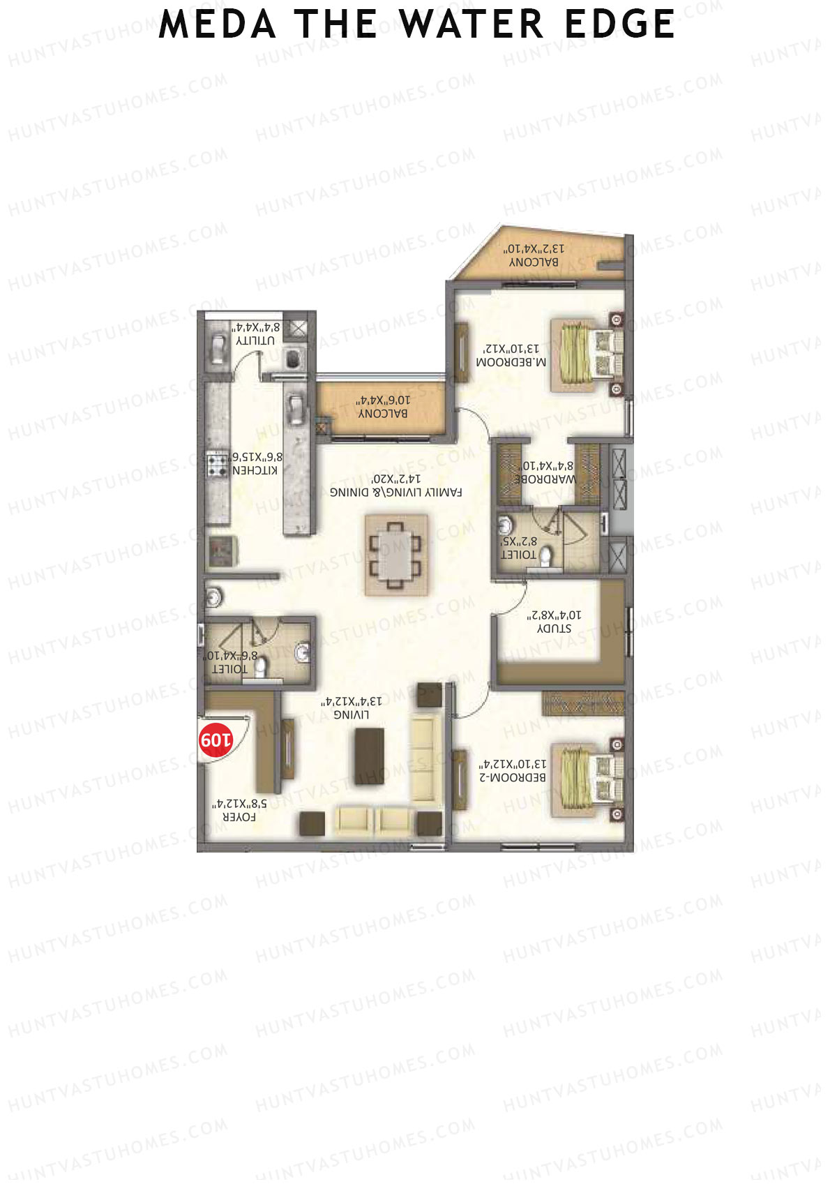 Meda The Water Edge Block B Unit 9 Floor Plan