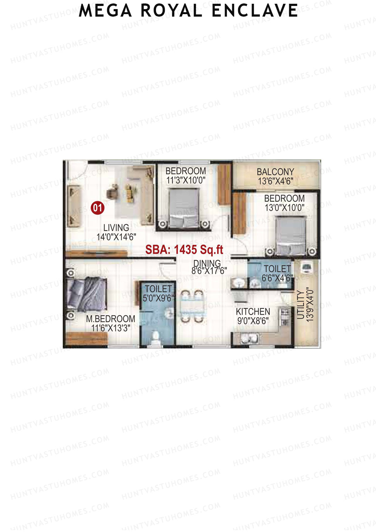 Mega Royal Enclave Tower A Unit 1 Floor Plan