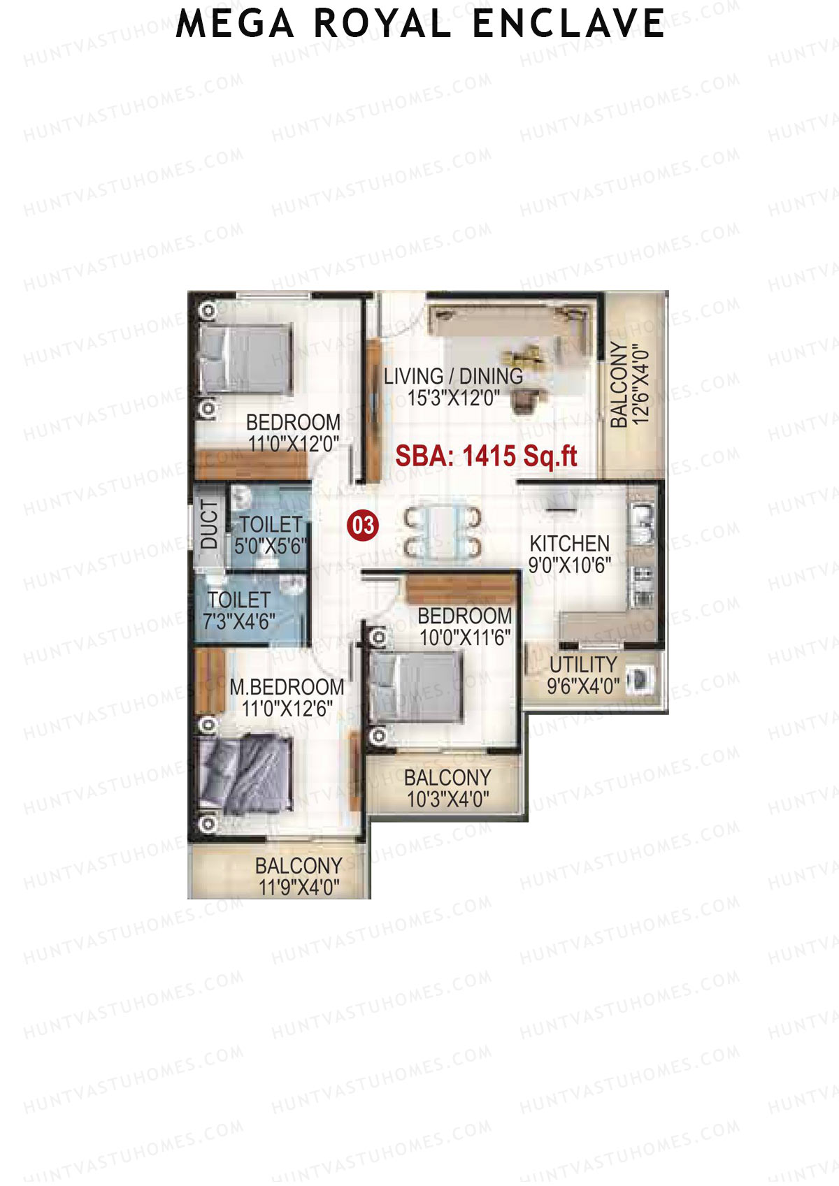 Mega Royal Enclave Tower A Unit 3 Floor Plan