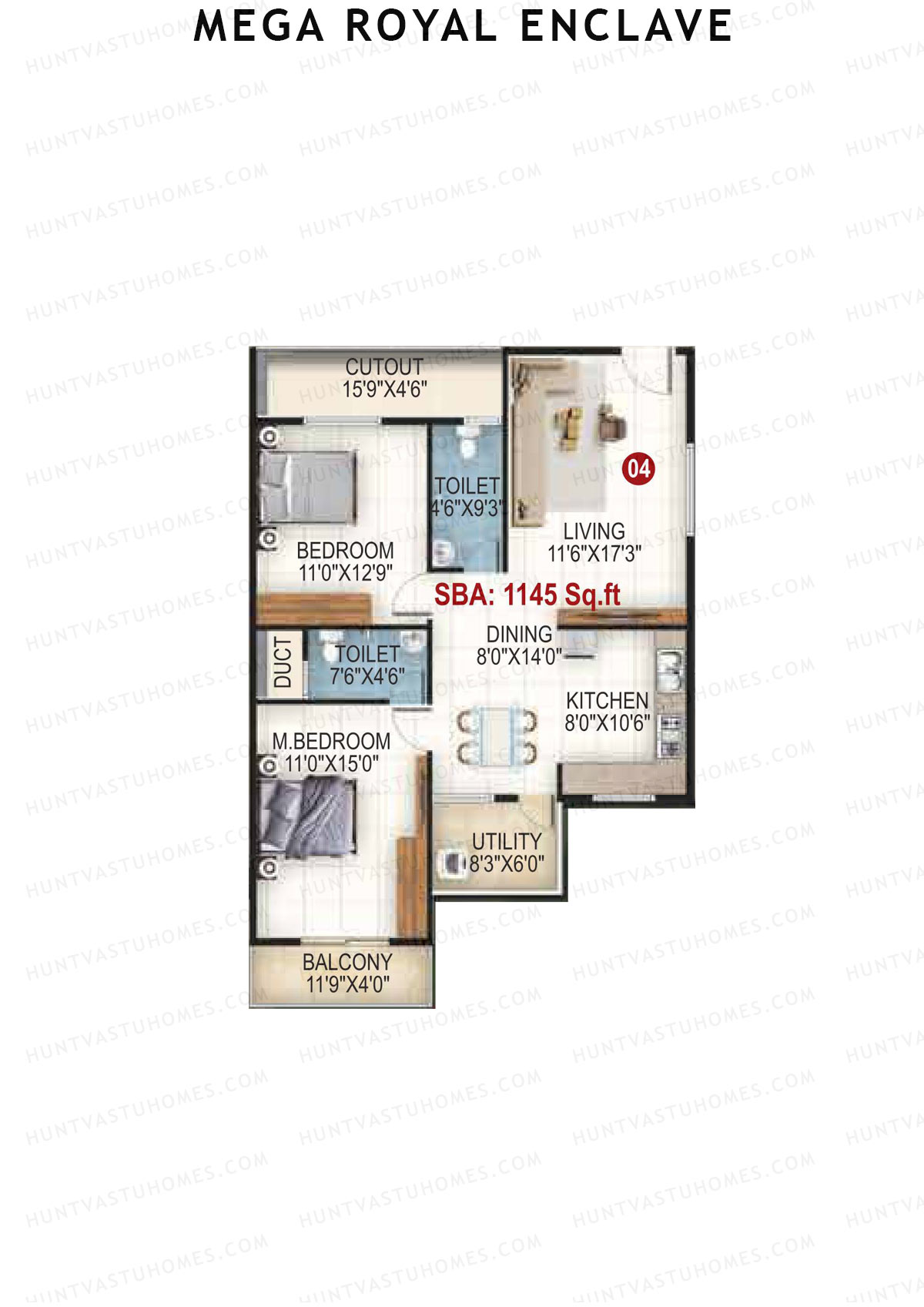 Mega Royal Enclave Tower A Unit 4 Floor Plan