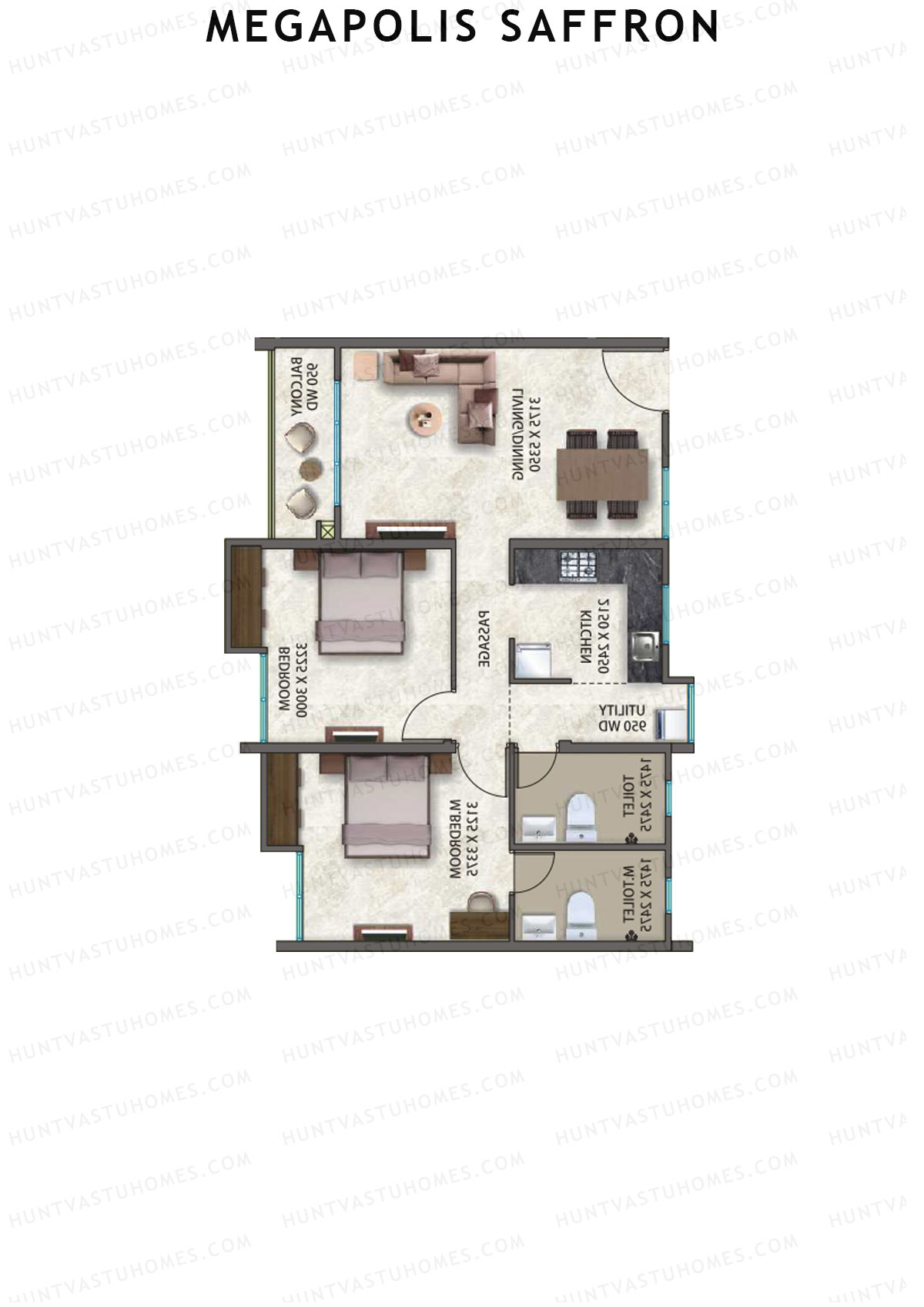 Megapolis Saffron Tower A10 Unit 1 Floor Plan