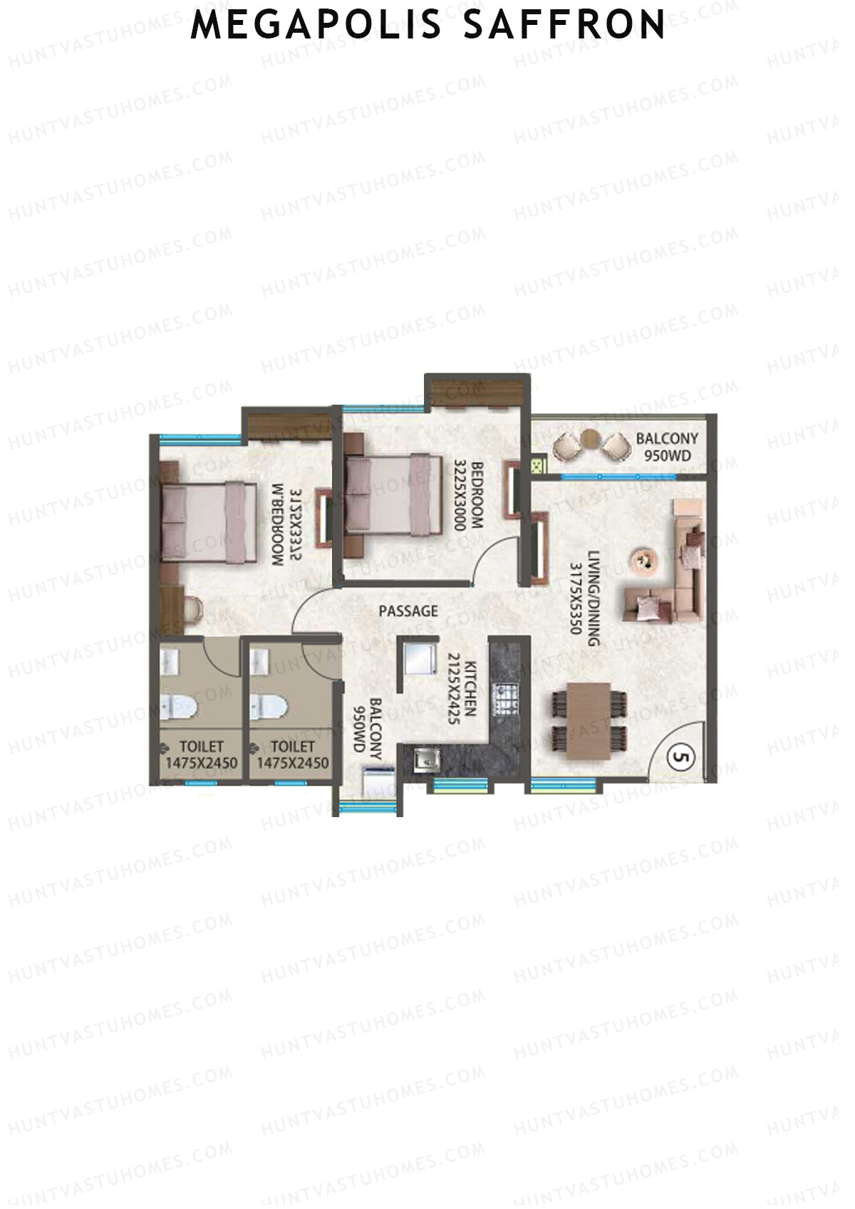 Megapolis Saffron Tower A12 Unit 1 Floor Plan