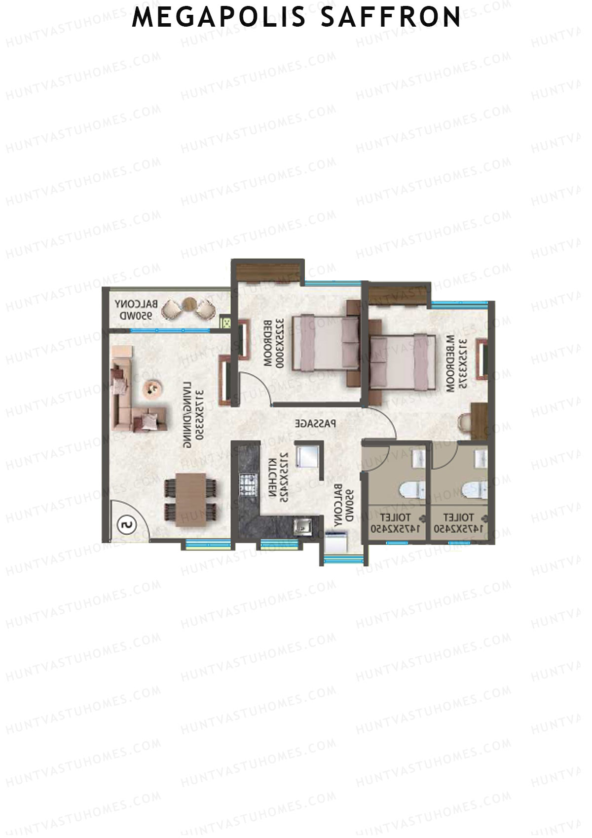 Megapolis Saffron Tower A12 Unit 2 Floor Plan