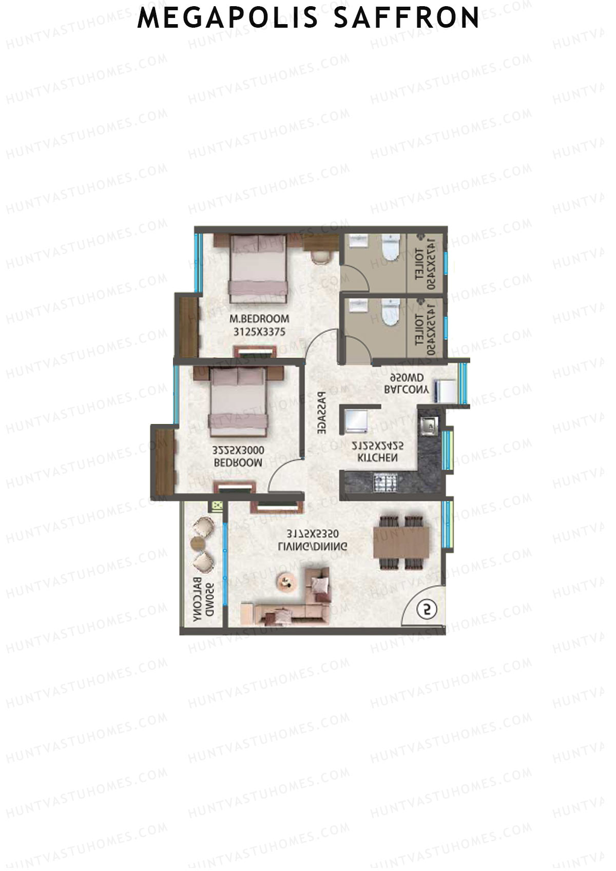 Megapolis Saffron Tower A12 Unit 6 Floor Plan