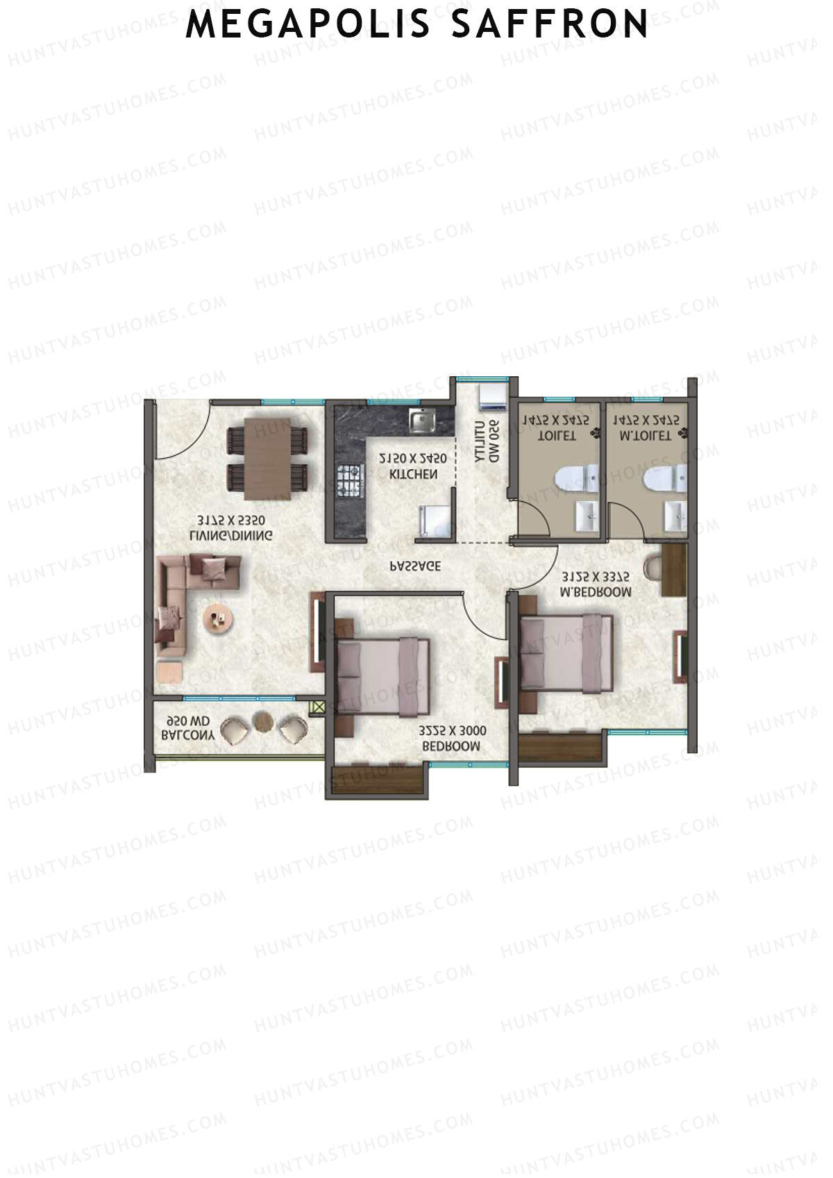 Megapolis Saffron Tower A7 Unit 1 Floor Plan