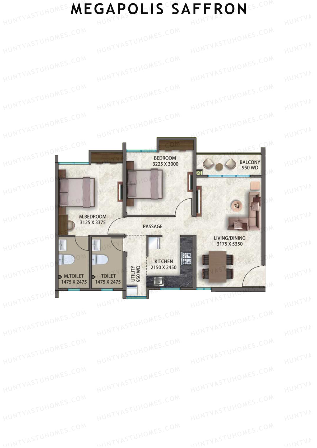 Megapolis Saffron Tower A7 Unit 3 Floor Plan