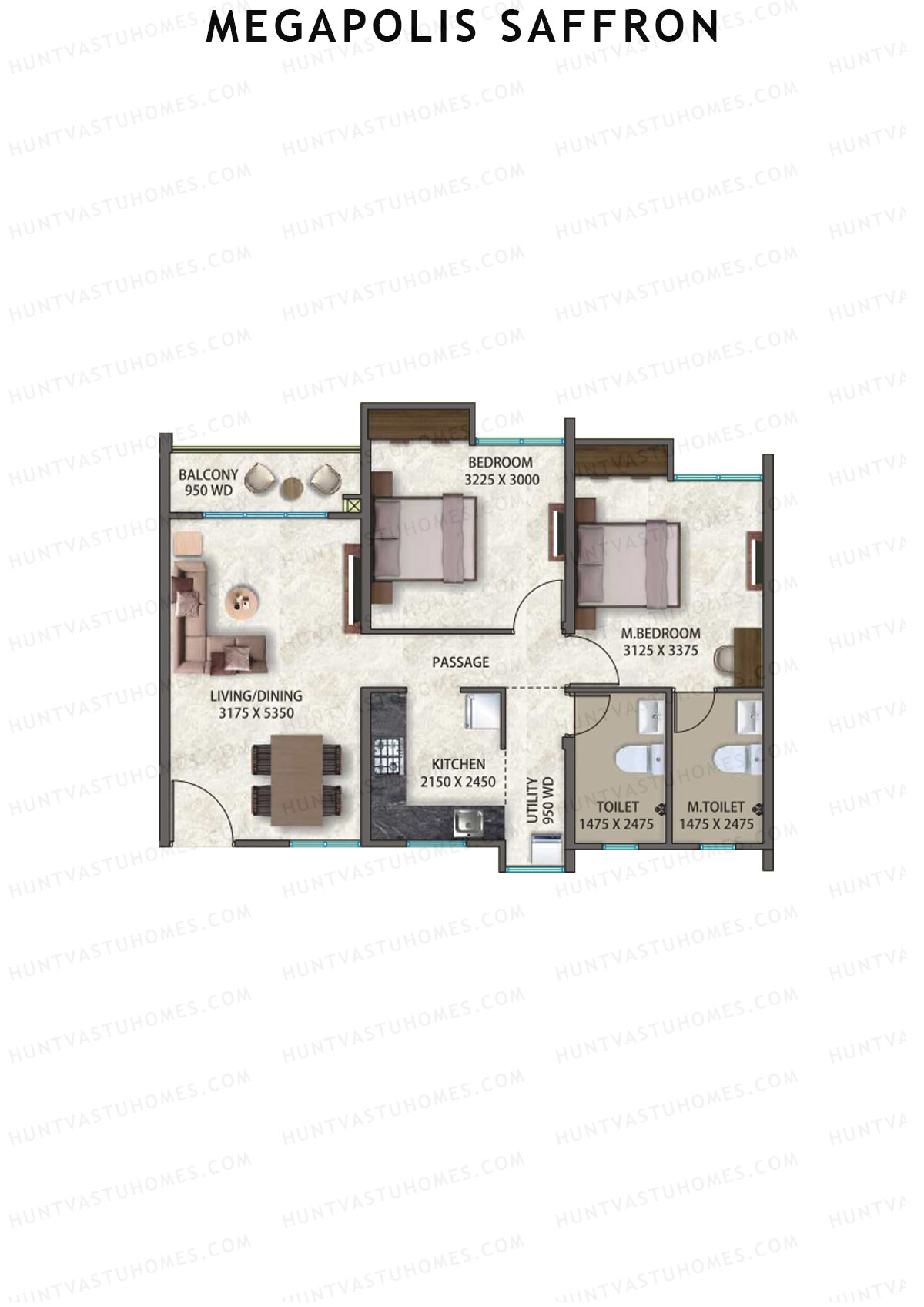 Megapolis Saffron Tower A7 Unit 4 Floor Plan