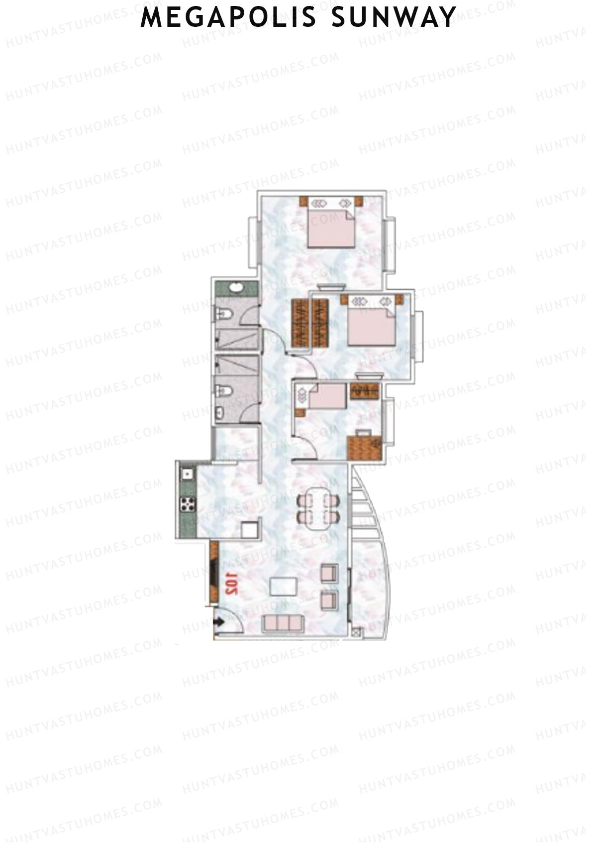 Megapolis Sunway Wing A10 Unit 1 Floor Plan