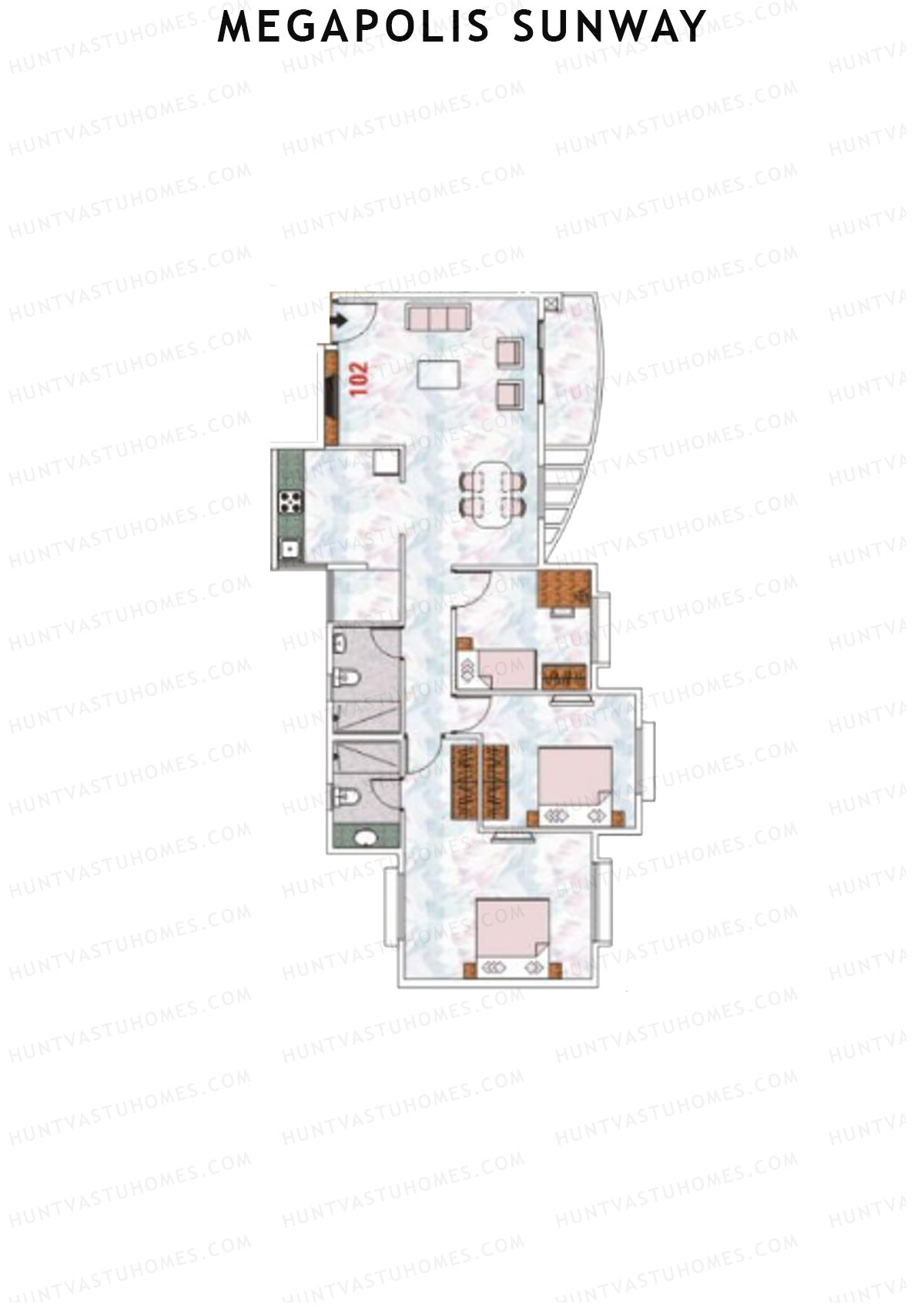 Megapolis Sunway Wing A12 Unit 2 Floor Plan