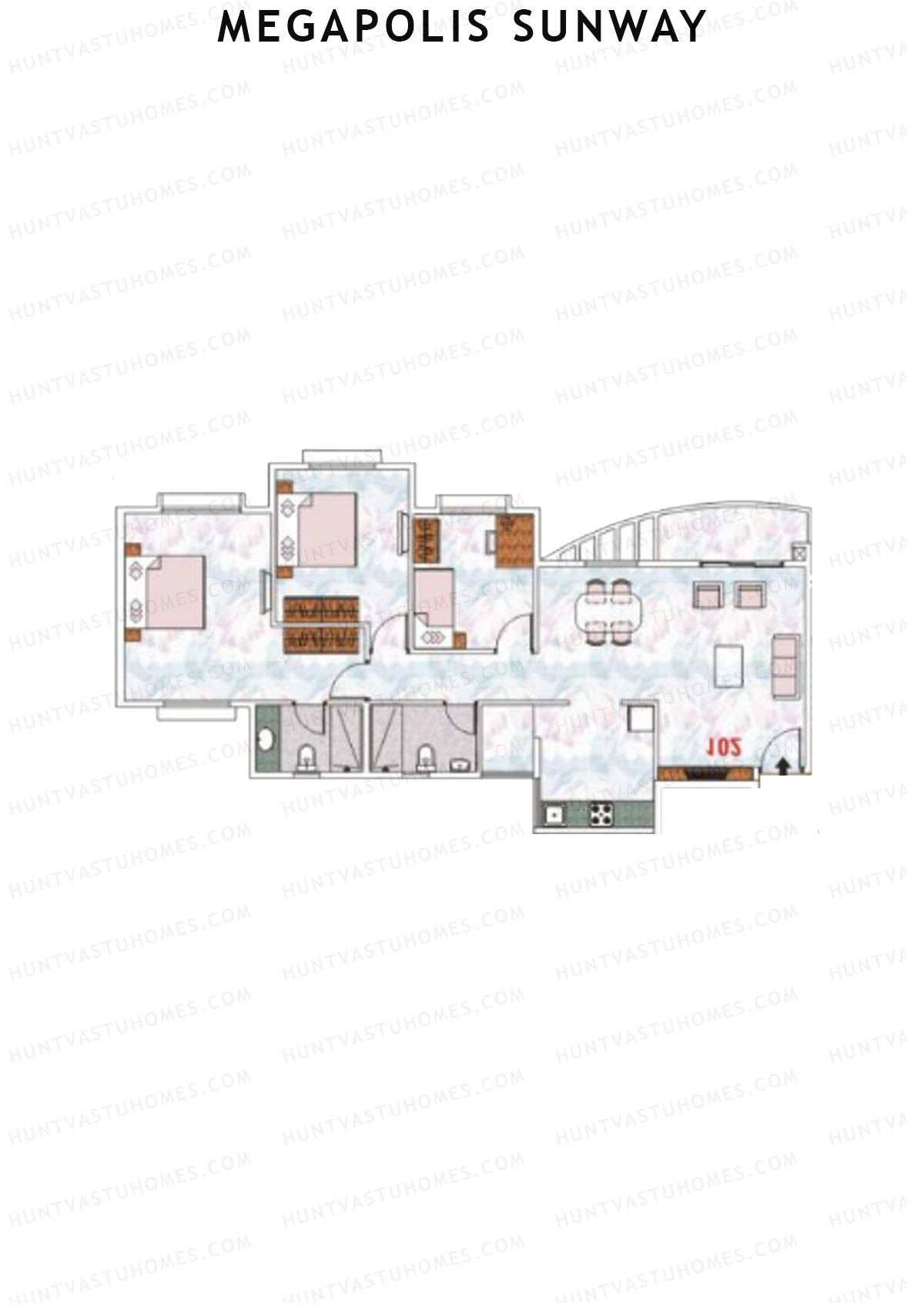 Megapolis Sunway Wing A3 Unit 1 Floor Plan