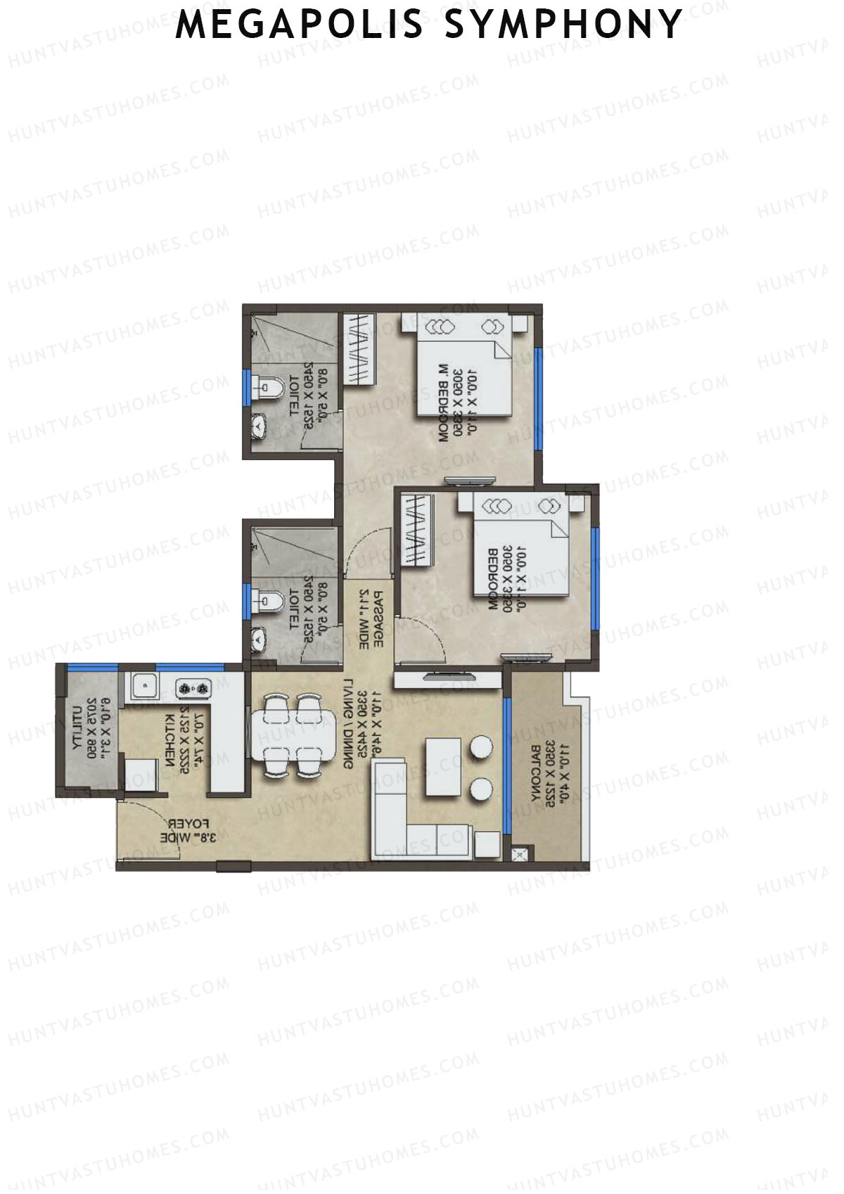 Megapolis Symphony Tower 1 Unit 1 Floor Plan