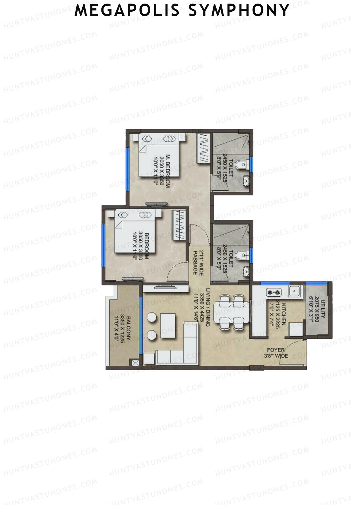 Megapolis Symphony Tower 1 Unit 8 Floor Plan