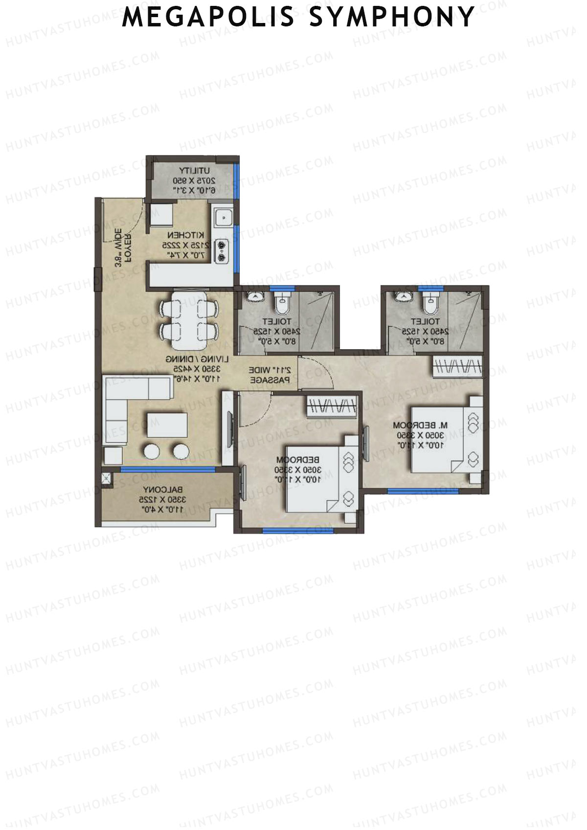 Megapolis Symphony Tower 2 Unit 1 Floor Plan