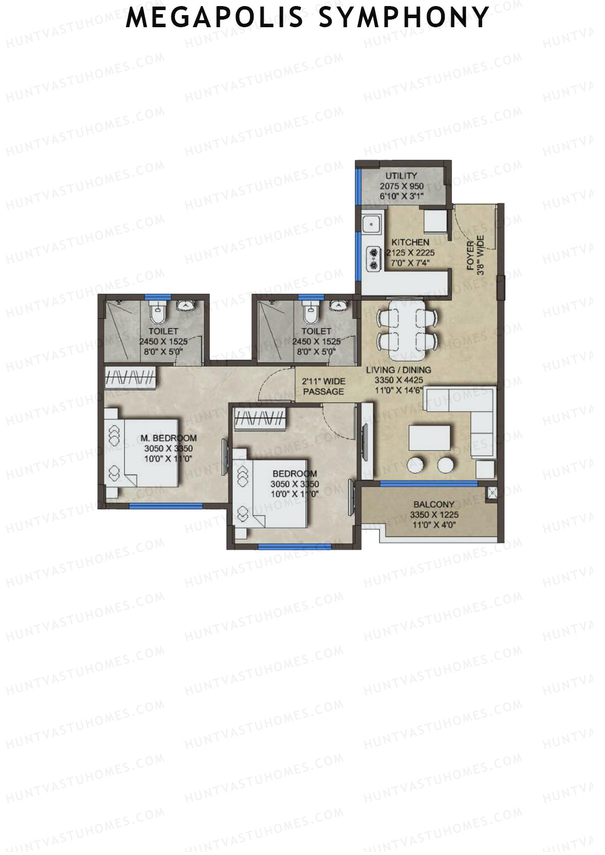 Megapolis Symphony Tower 2 Unit 2 Floor Plan