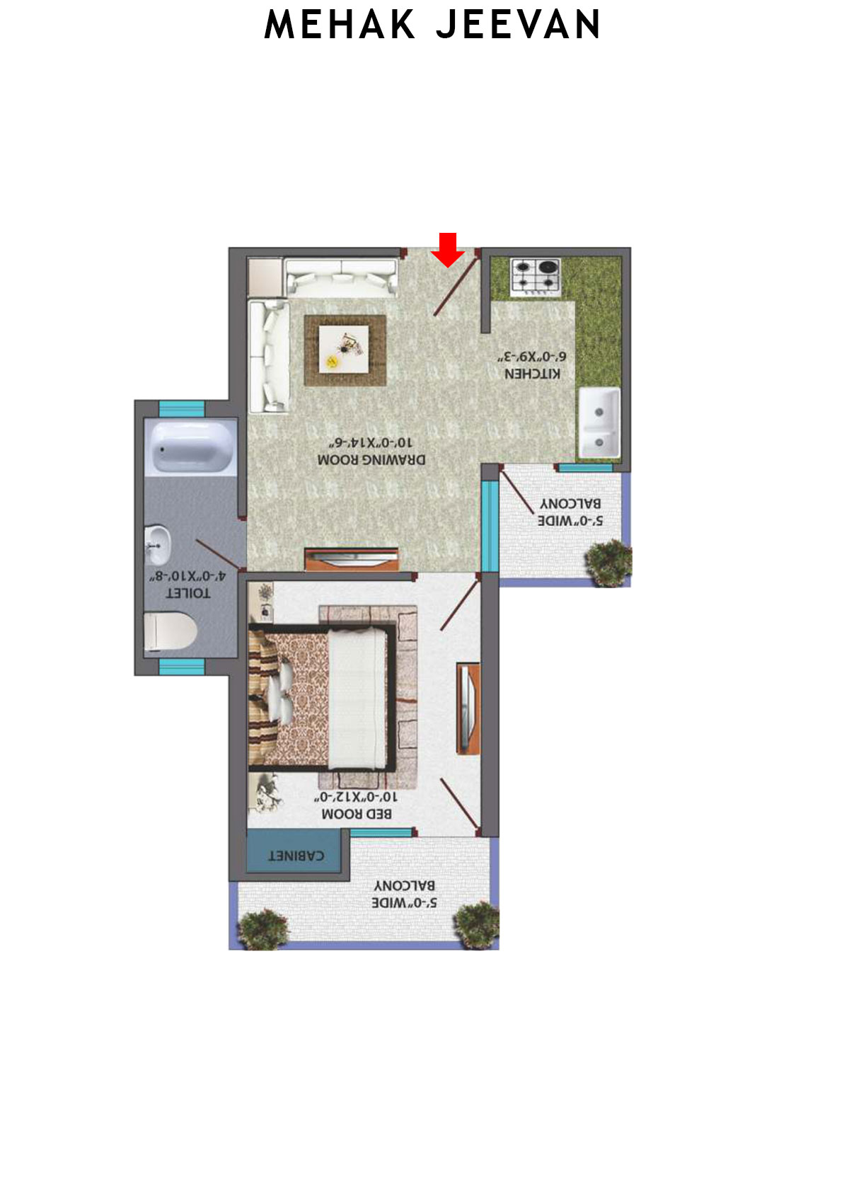 Mehak Jeevan Tower A Unit 1 Floor Plan