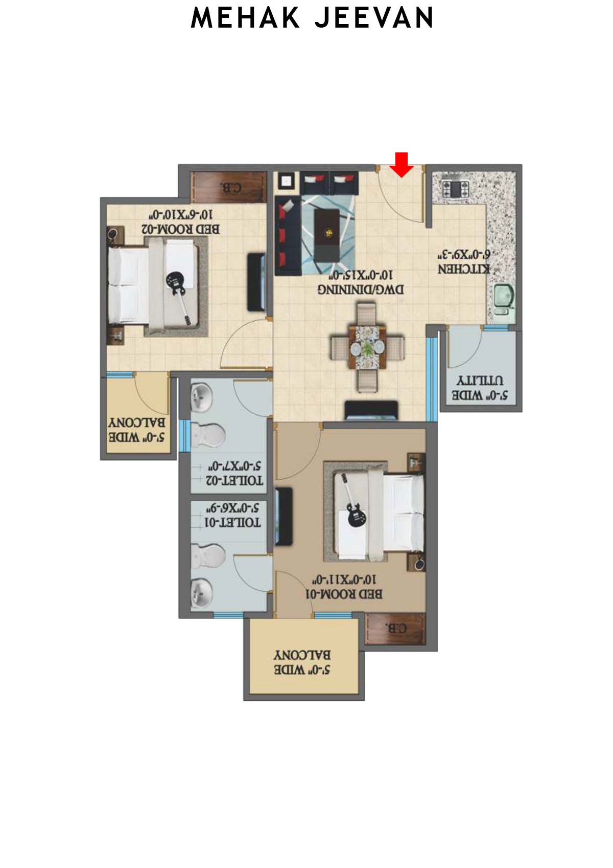 Mehak Jeevan Tower B Unit 1 Floor Plan