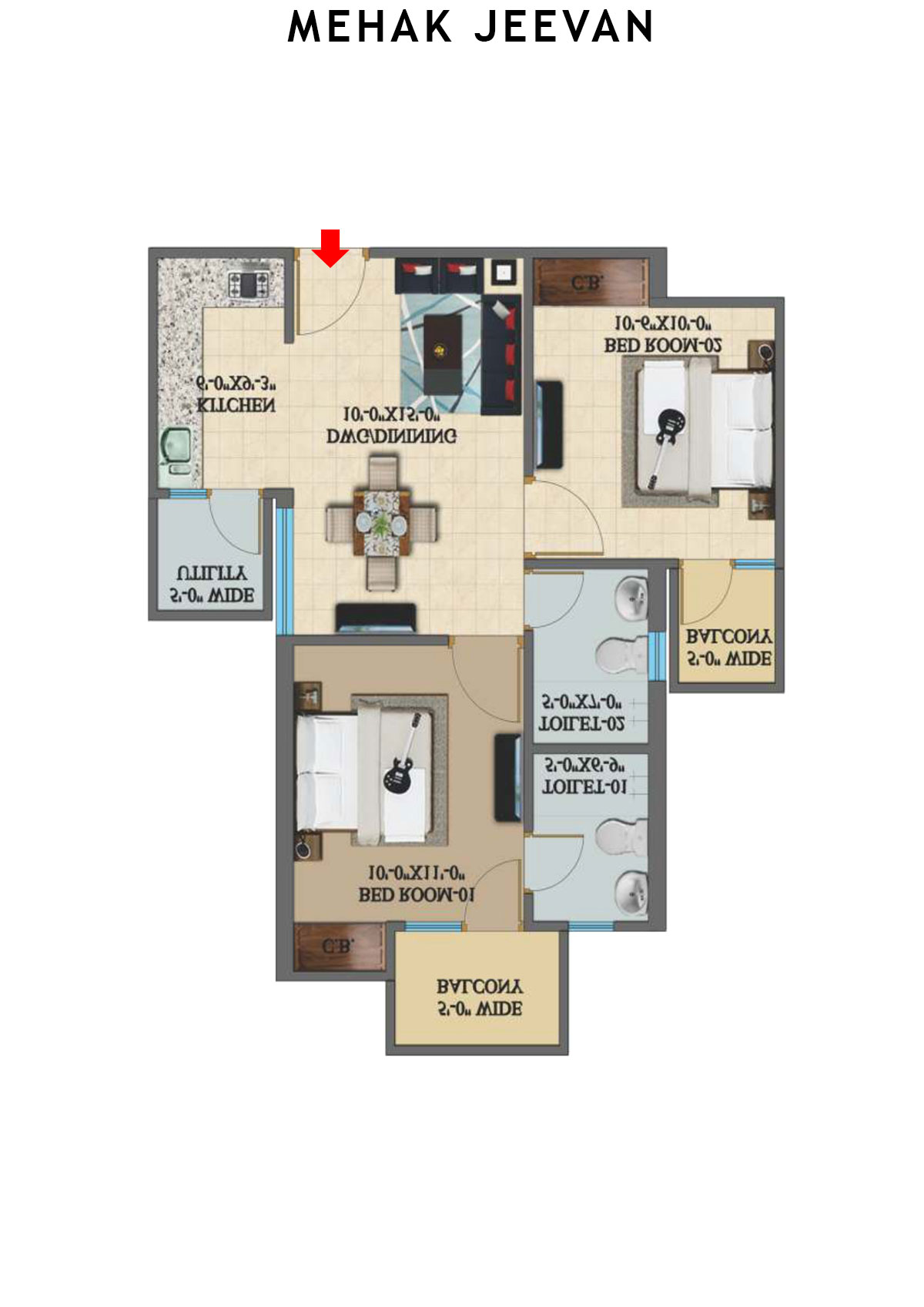 Mehak Jeevan Tower B Unit 2 Floor Plan