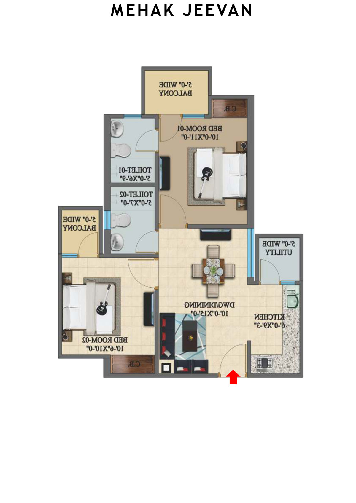 Mehak Jeevan Tower B Unit 8 Floor Plan