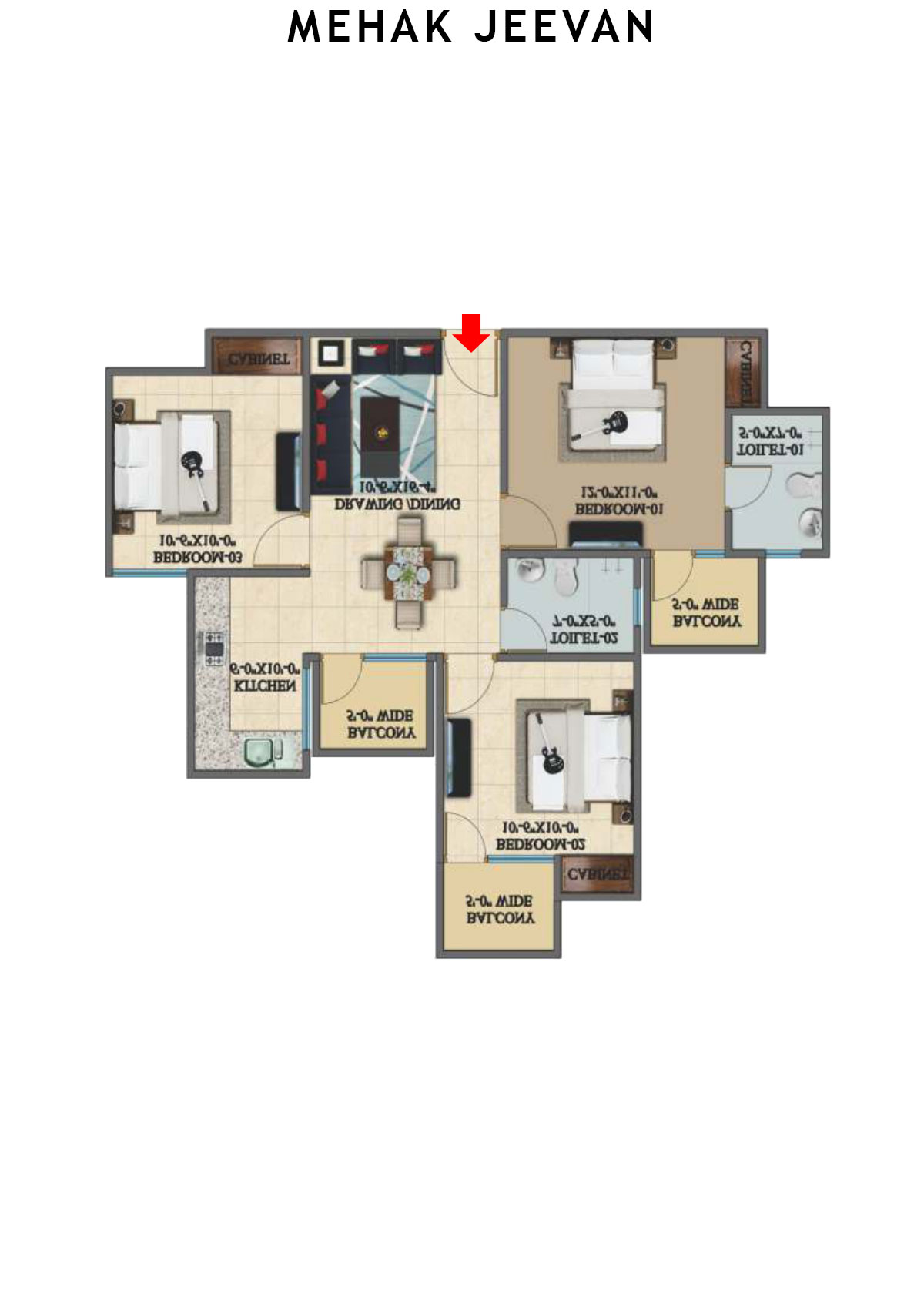 Mehak Jeevan Tower C Unit 1 Floor Plan