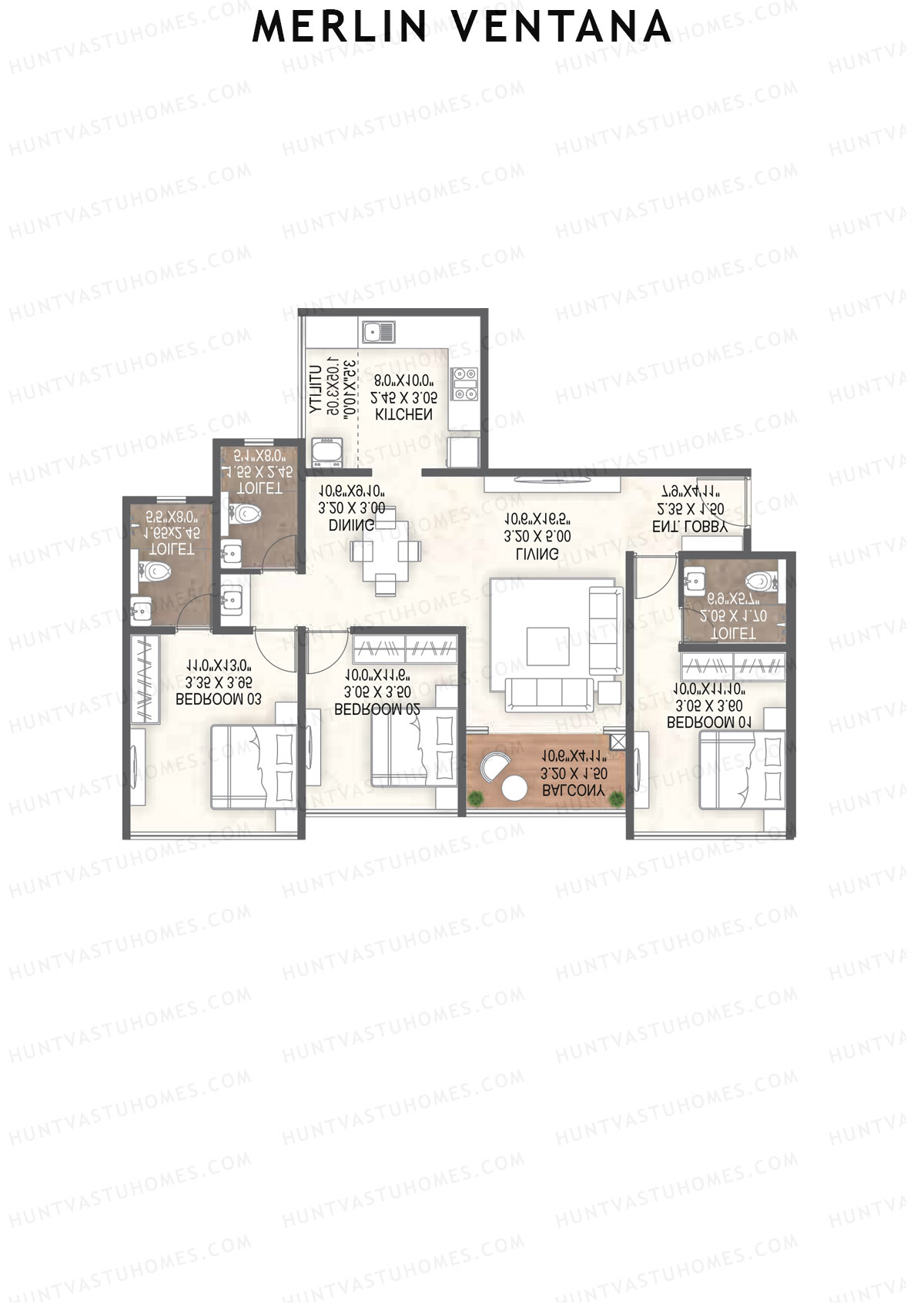 Merlin Ventana Tower B Unit 1 Floor Plan