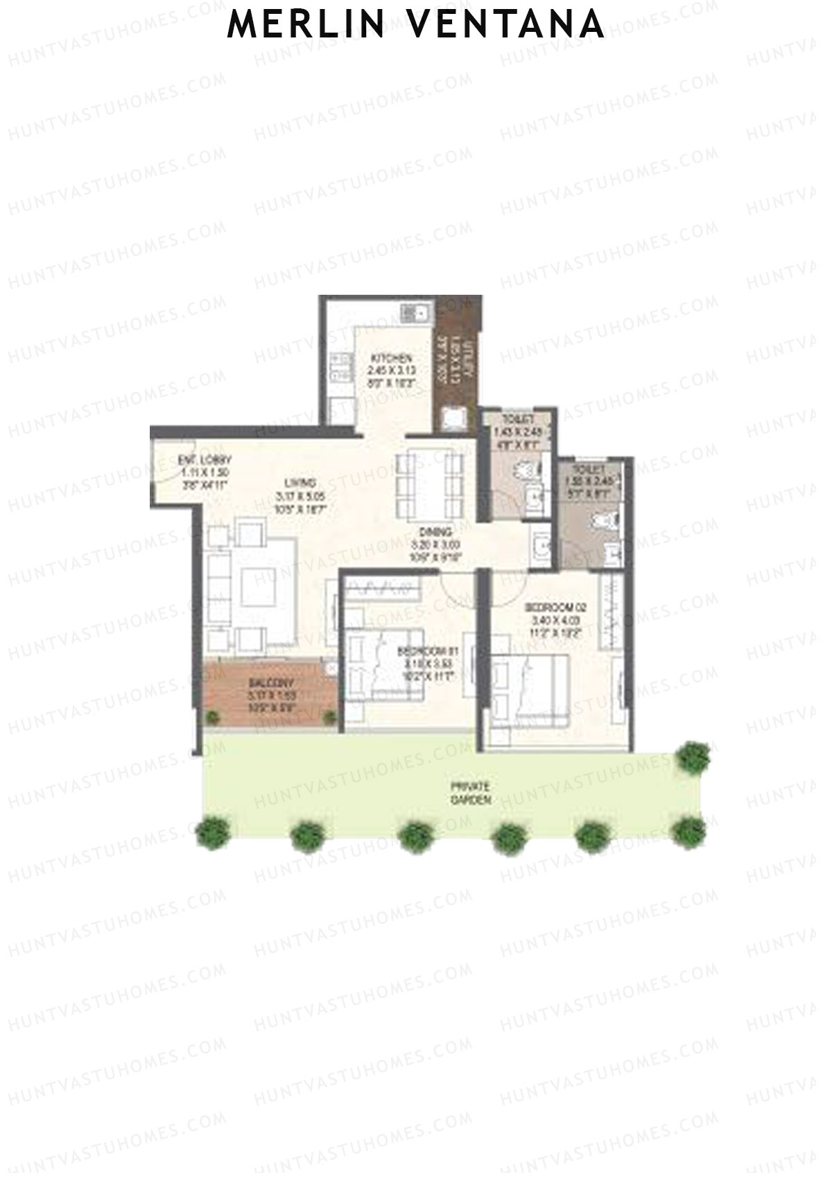 Merlin Ventana Tower B Unit 4 Floor Plan