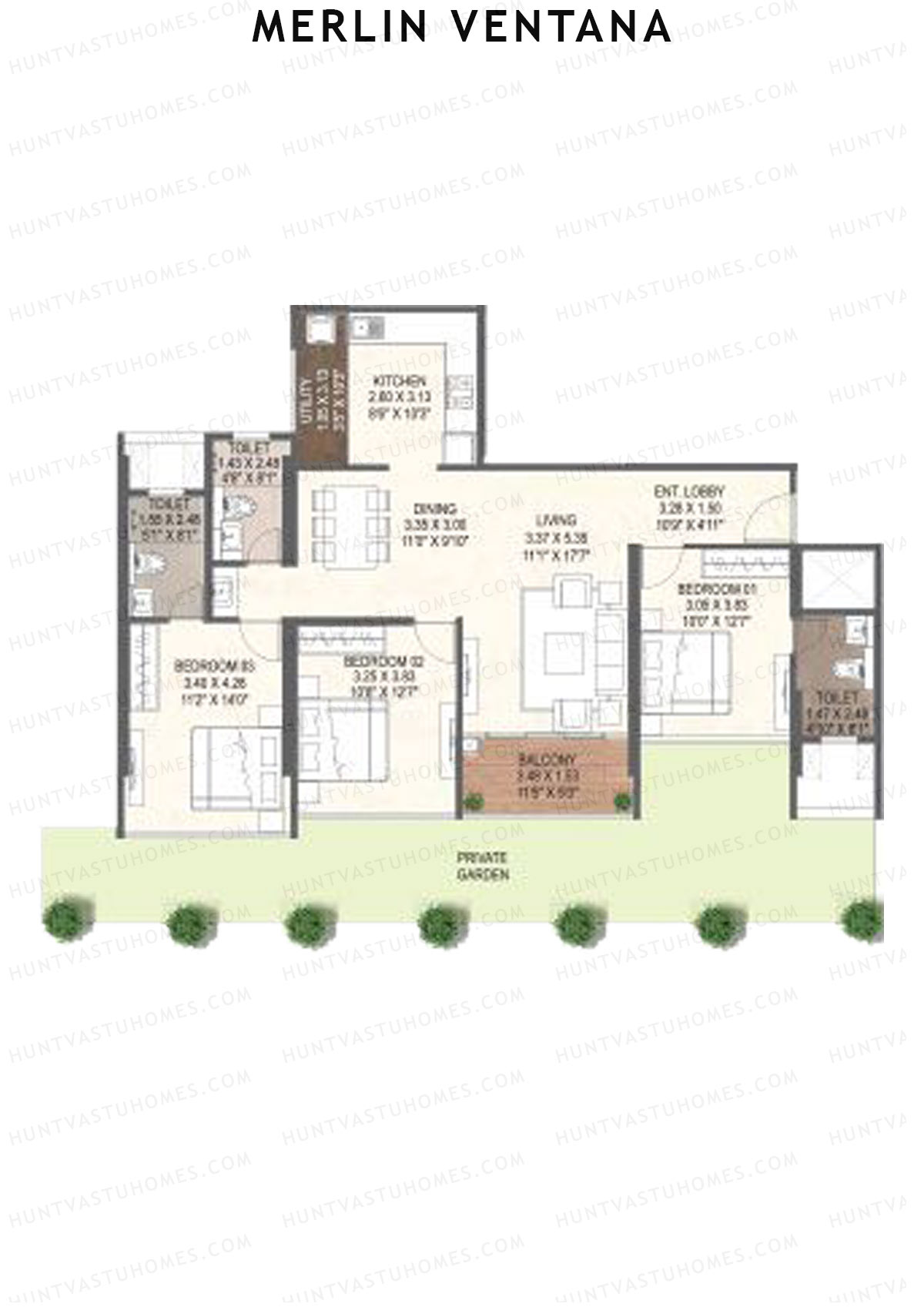 Merlin Ventana Tower C Unit 1 Floor Plan