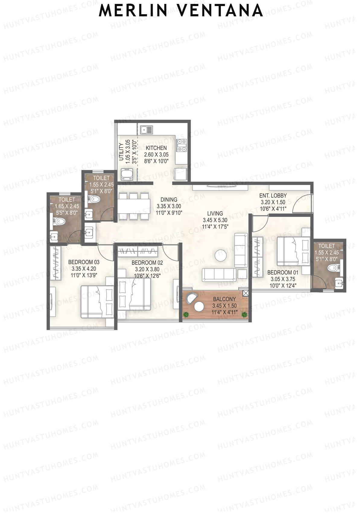 Merlin Ventana Tower C Unit 1 Floor Plan