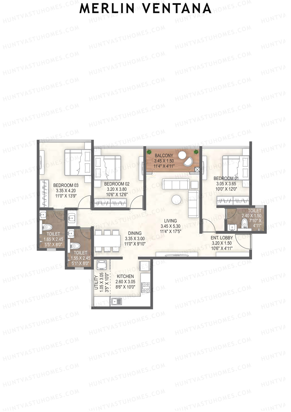 Merlin Ventana Tower C Unit 2 Floor Plan