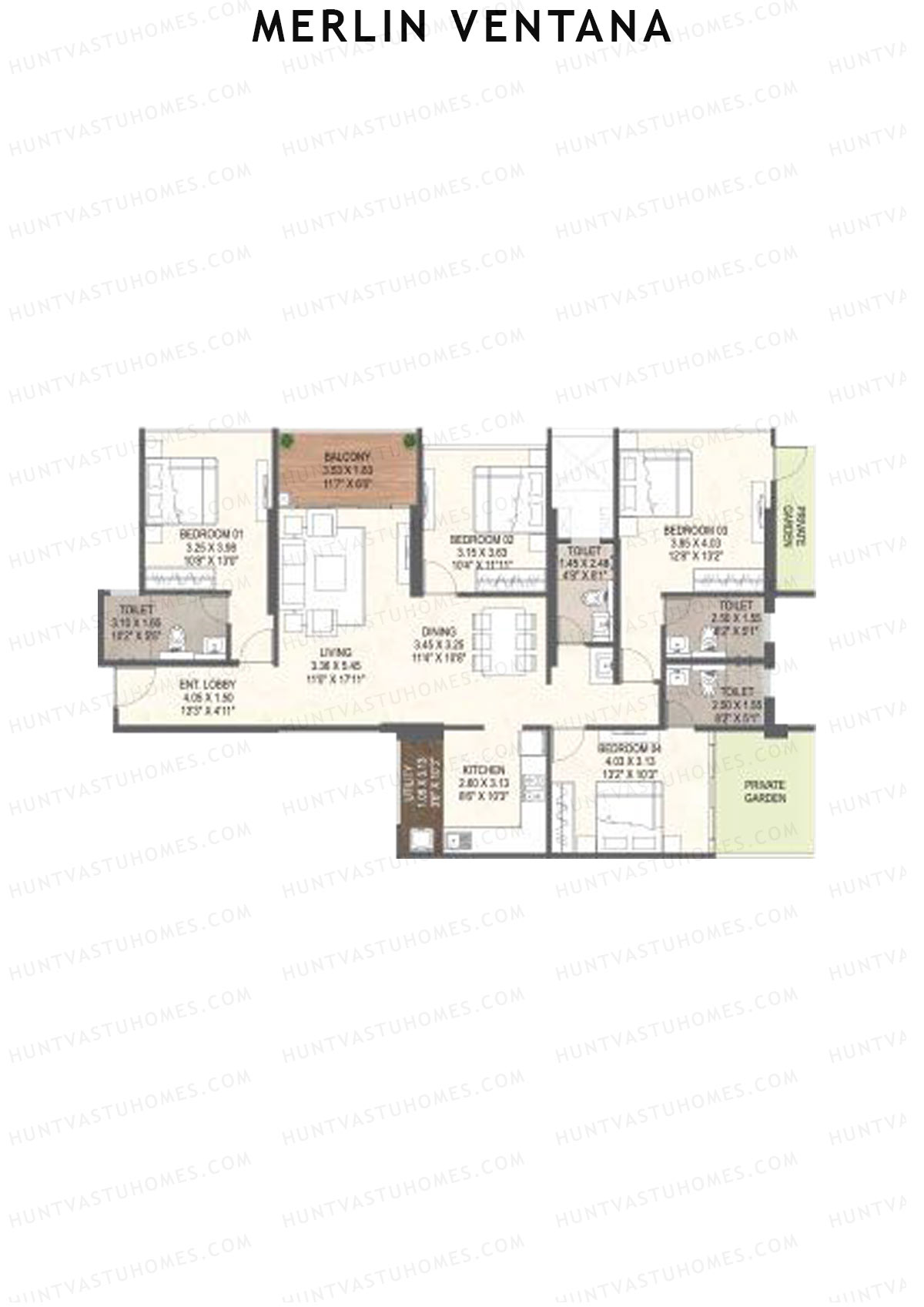 Merlin Ventana Tower C Unit 3 Floor Plan