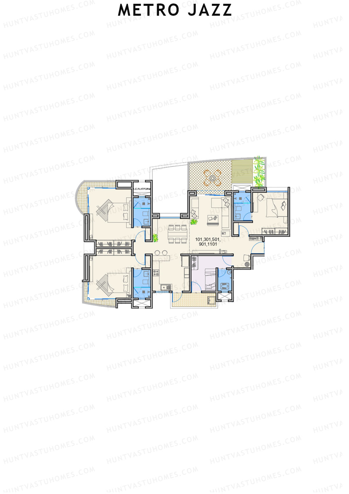 Metro Jazz Tower C Unit 1 Floor Plan