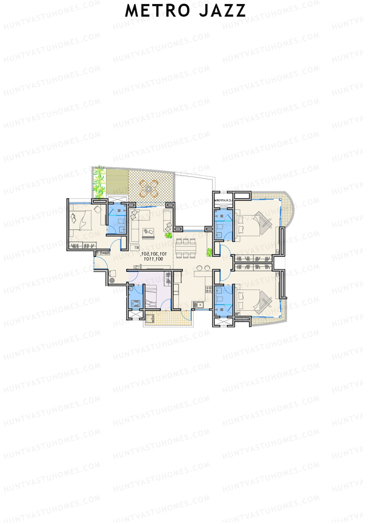 Metro Jazz Tower C Unit 2 Floor Plan