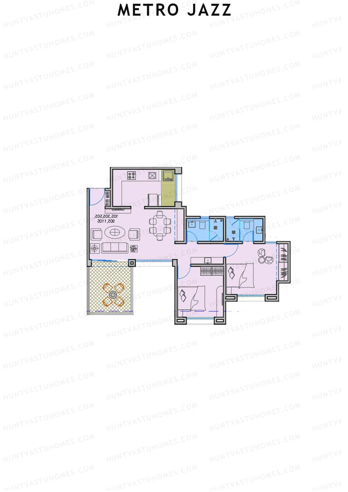 Metro Jazz Tower E Unit 2 Floor Plan