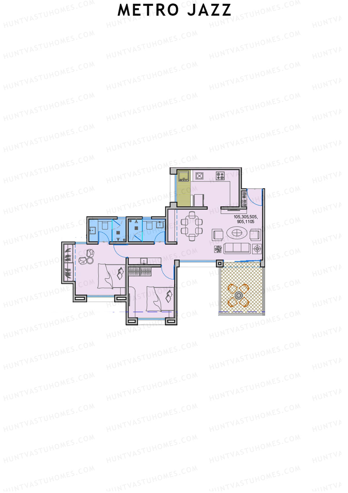 Metro Jazz Tower E Unit 3 Floor Plan