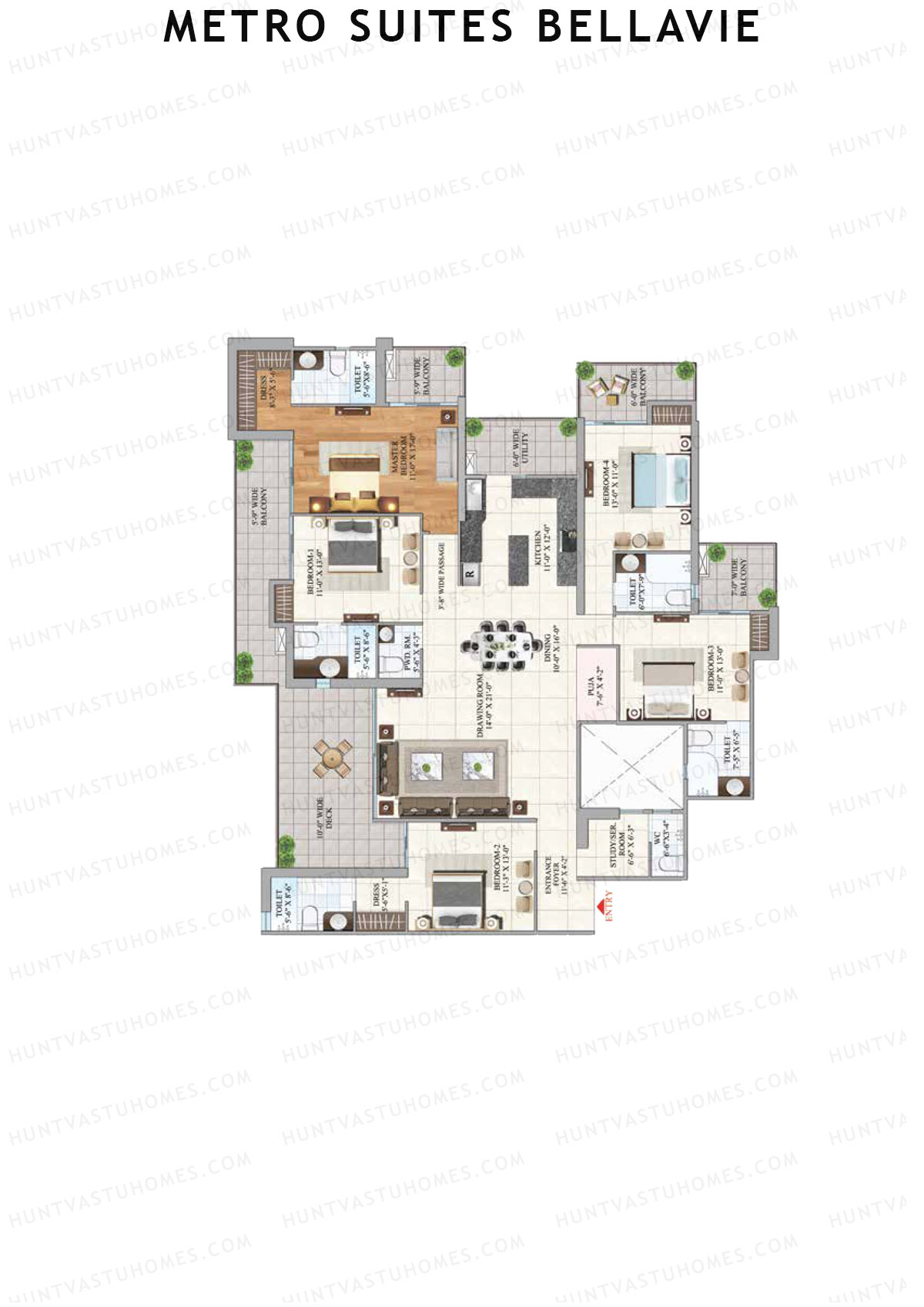Metro Suites Bellavie Tower 1 Unit 1 (Type 2) Floor Plan