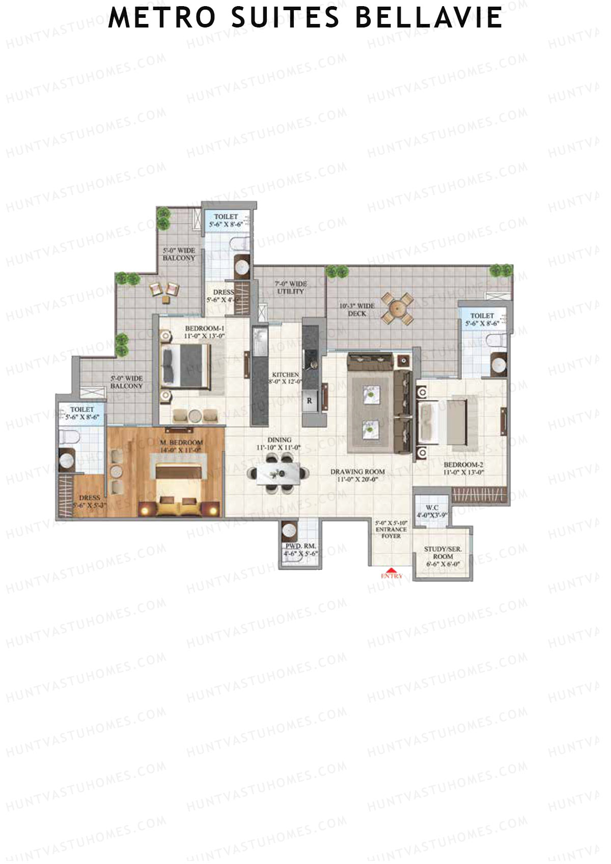 Metro Suites Bellavie Tower 1 Unit 2 (Type 1) Floor Plan