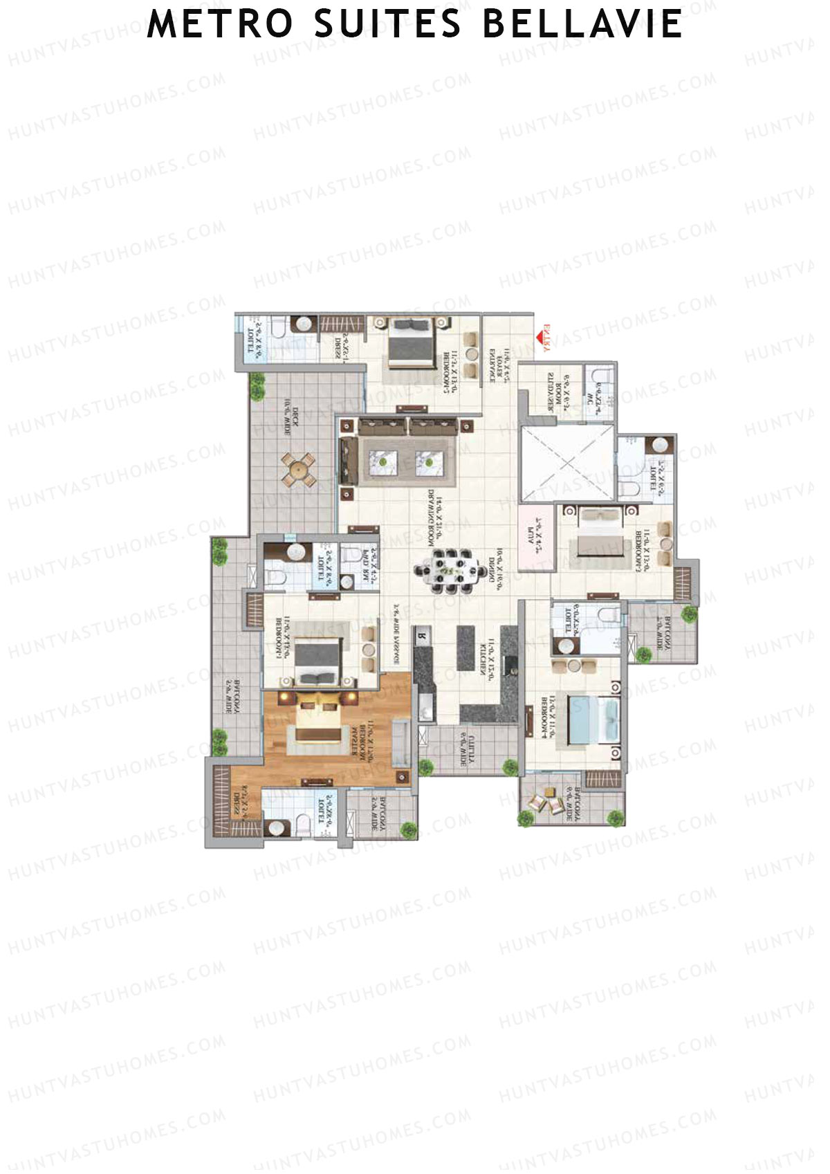 Metro Suites Bellavie Tower 1 Unit 4 (Type 2) Floor Plan