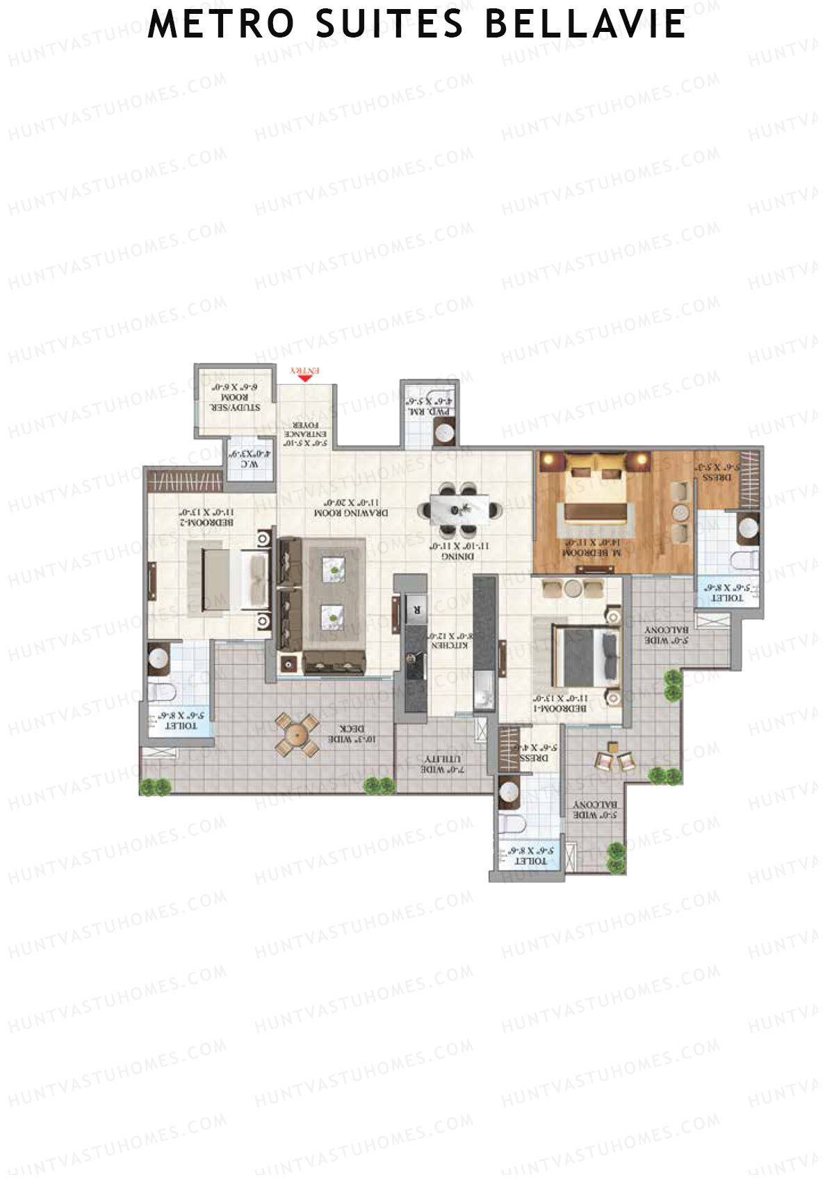 Metro Suites Bellavie Tower 1 Unit 5 (Type 1) Floor Plan