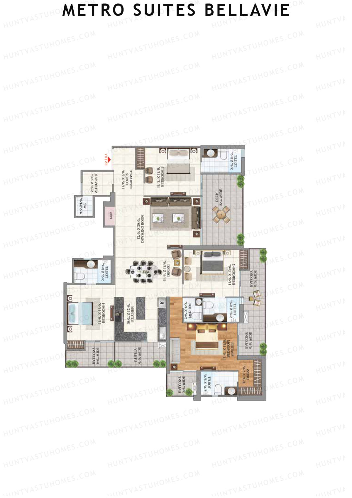 Metro Suites Bellavie Tower 1 Unit 6 (Type 2A) Floor Plan