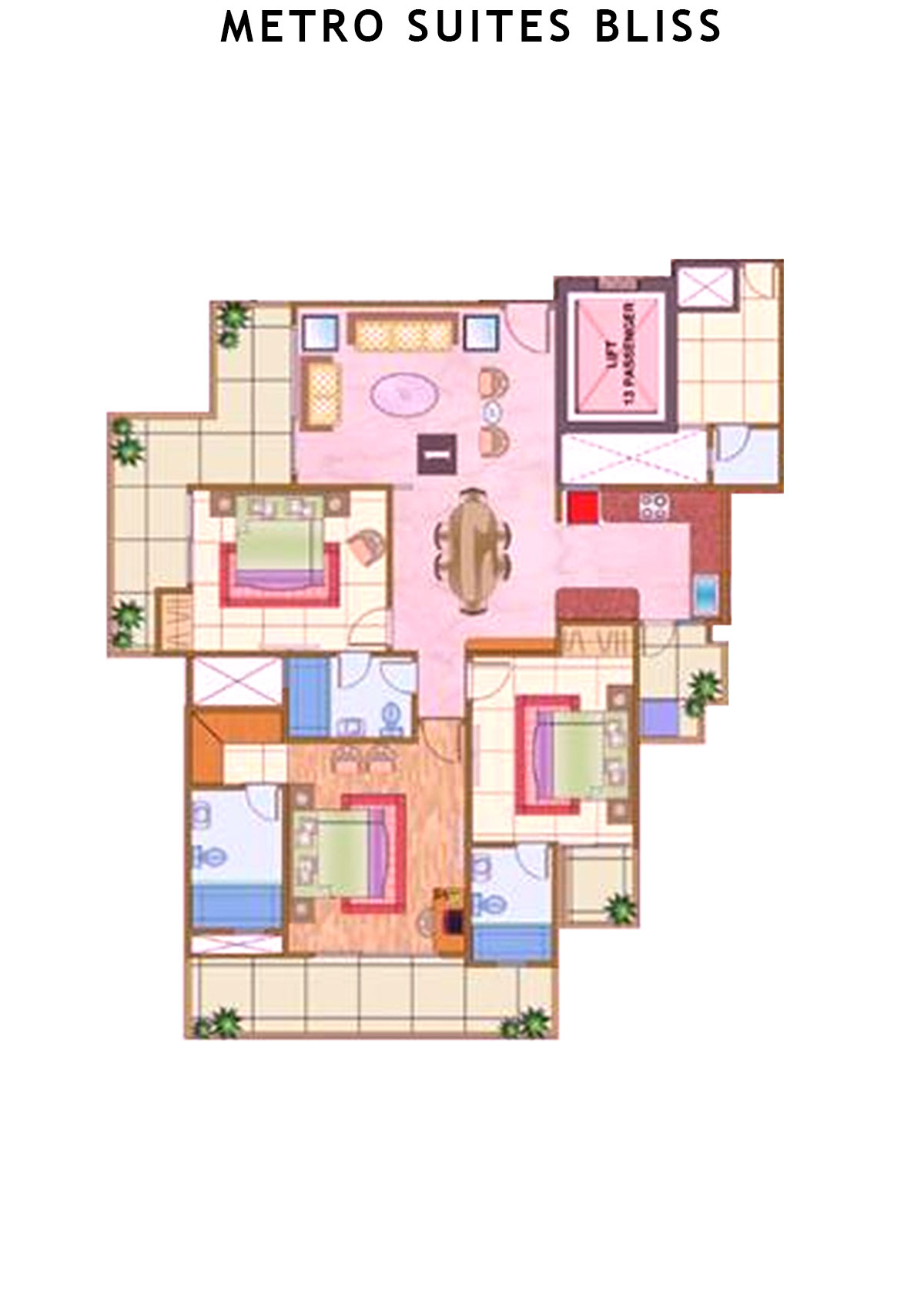 Metro Suites Bliss Tower A Unit 1 Floor Plan