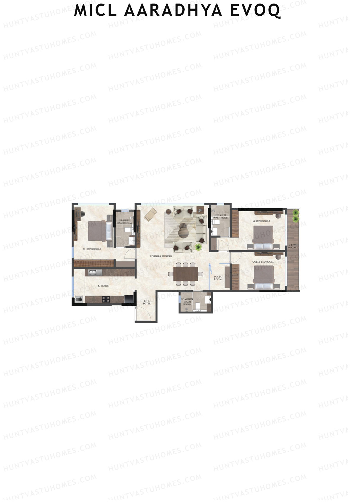 MICL Aaradhya Evoq Tower A Unit 1 Floor Plan