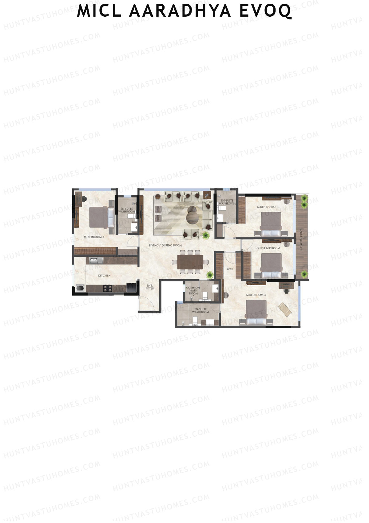 MICL Aaradhya Evoq Tower A Unit 1 Floor Plan