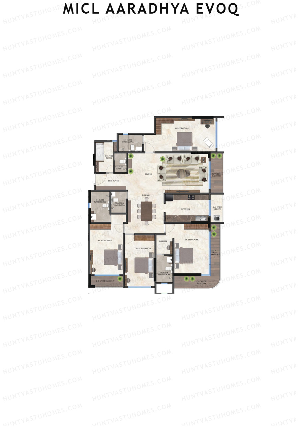 MICL Aaradhya Evoq Tower A Unit 2 Floor Plan