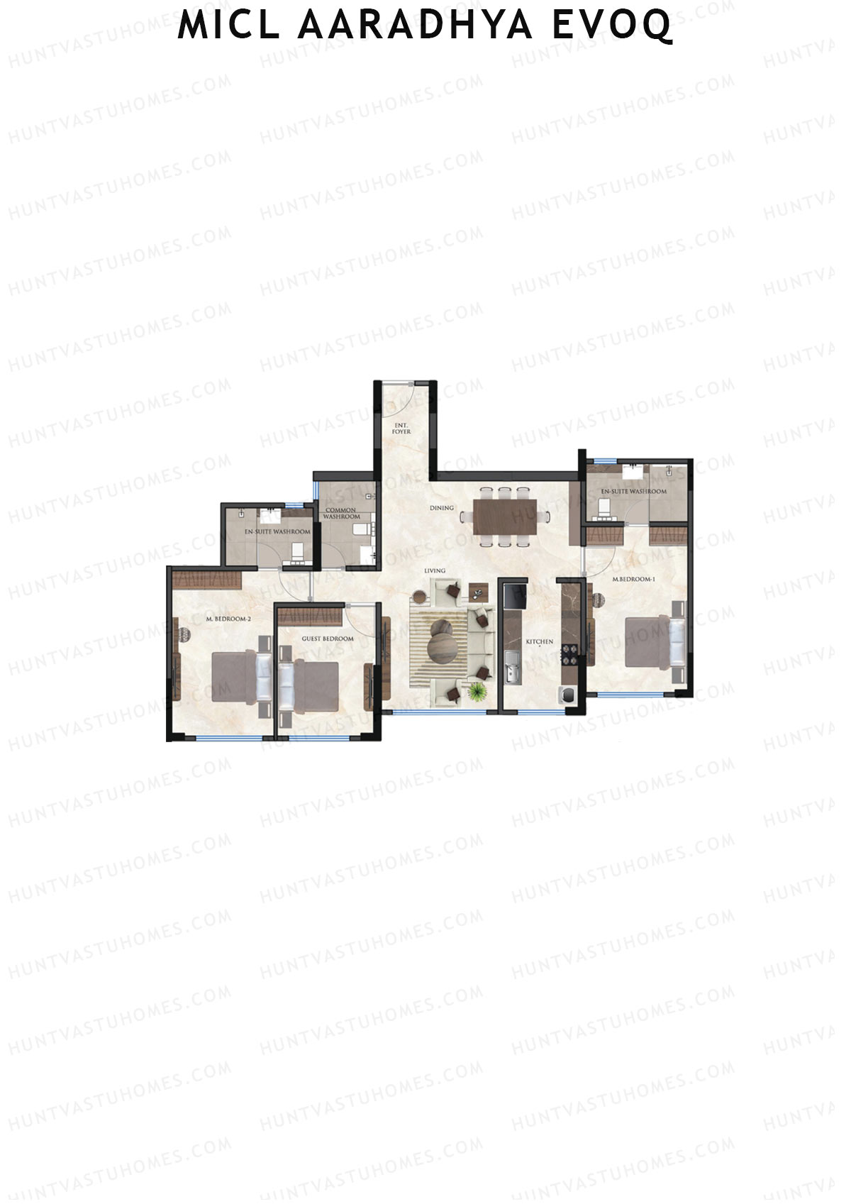 MICL Aaradhya Evoq Tower A Unit 3 Floor Plan