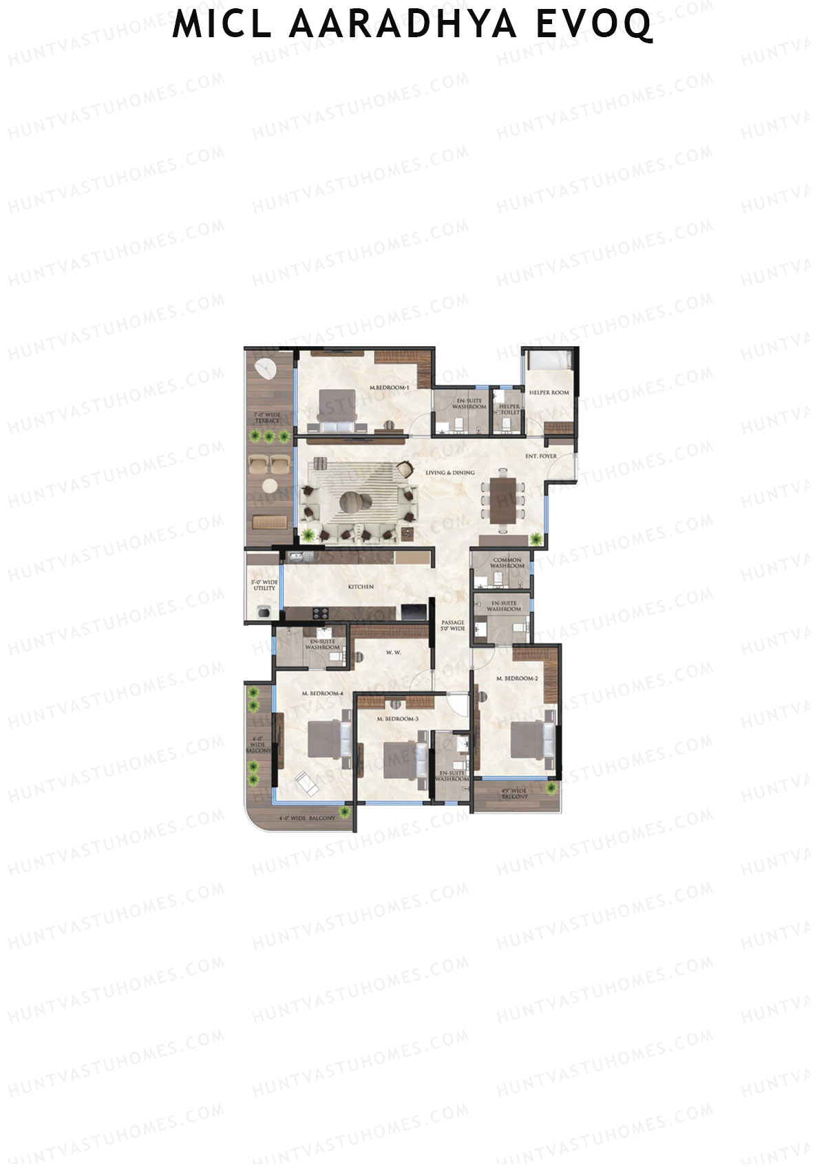 MICL Aaradhya Evoq Tower A Unit 4 Floor Plan